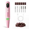 imageJODSONE 20000 RPM Portable Nail Drill Multifunctional Low Noise with LED Display Rechargeable Professional Nail Drill for Home Nail Salon PinkPink