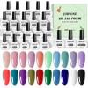 imageJODSONE 23PCS Gel Nail Polish Set 20 translucent Jelly Color Natural and Elegant Long Lasting Suitable for Home and Salon20 Color 10ml1