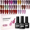 imageJODSONE 23PCS Gel Nail Polish Set 20 translucent Jelly Color Natural and Elegant Long Lasting Suitable for Home and Salon20color set 12