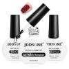 imageJODSONE 3Pcs 10ml Top and Base Coat Nail Glue Gel Set No Wipe for Long Lasting Manicures Nail Glue Gel for Securely Attaching False Nails and Decorations Requires U V Lamp Curing10MLBTR