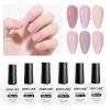 imageJODSONE Rubber Base Builder Gel for Nails6 Colors 10ml Rubber Base Gel SetBase Color ampamp Builder in Onefor Nail ThickeningStrengthenNude Purple Pink BrownBG07BG12