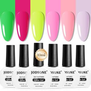 imageJODSONE 10ml 6 Colors Jelly Gel Nail Polish Set Ocean Blue Turquoise Gel Polish with Crystal Long Lasting All Seasons Need U V Lamp6color03