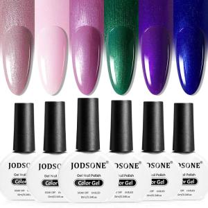 imageJODSONE 10ml 6 Colors Jelly Gel Nail Polish Set Ocean Blue Turquoise Gel Polish with Crystal Long Lasting All Seasons Need U V Lamp6color07