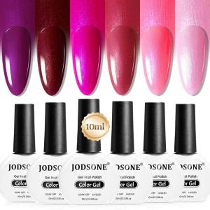imageJODSONE 10ml 6 Colors Jelly Gel Nail Polish Set Ocean Blue Turquoise Gel Polish with Crystal Long Lasting All Seasons Need U V Lamp6color08