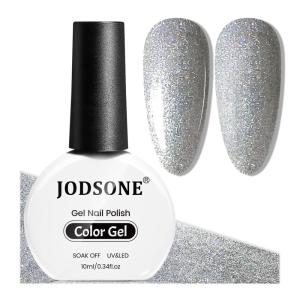 imageJODSONE 10ml Cat Eye Gel Nail Polish Glitter Silver Gel Polish with Magnet Soak Off U V Lamp Silver Shimmer Nail Art Manicure Salon DIY HomeB70
