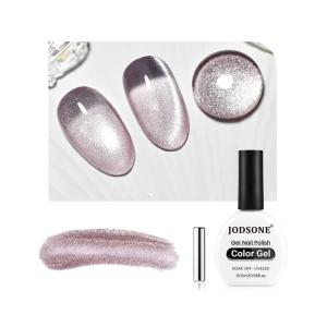 imageJODSONE 10ml Cat Eye Gel Nail Polish Set Pink Brown Collection 6 Colors for Holographic Glitter Cat Eye with Magnet at Home Salon Design Gift for Girls2723FGlitter Pink Purple
