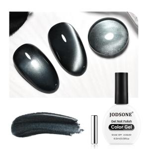 imageJODSONE 10ml Cat Eye Gel Nail Polish Set Pink Brown Collection 6 Colors for Holographic Glitter Cat Eye with Magnet at Home Salon Design Gift for Girls2563FBlack