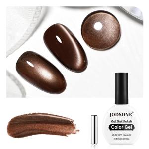 imageJODSONE 10ml Cat Eye Gel Nail Polish Set Pink Brown Collection 6 Colors for Holographic Glitter Cat Eye with Magnet at Home Salon Design Gift for Girls2719FDark Brown