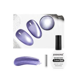 imageJODSONE 10ml Cat Eye Gel Nail Polish Set Pink Brown Collection 6 Colors for Holographic Glitter Cat Eye with Magnet at Home Salon Design Gift for Girls2707FLight Gray