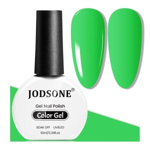 imageJODSONE 10ml Gel Nail Polish Bright Green Polish Green Color High Gloss Soak Off U V Gel Nail Manicure Salon DIY at HomeB42