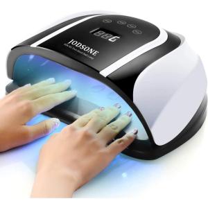 imageJODSONE 120W U V LED Nail Lamp for Two Hand Led Light for Gel with 54 Pcs Light Bead Quick Curing Gel Polish Nail Dryer Suitable Salon and Home Use BlackBlack