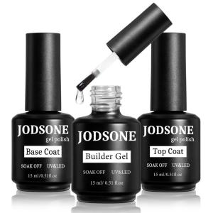 imageJODSONE 15ML Nail Primer Base Coat Top Coat Glossy Quick Drying Durable DIY Nail Art Design Long Lasting Gift15MLBTBG