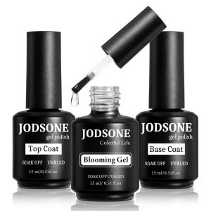 imageJODSONE 15ML Nail Primer Base Coat Top Coat Glossy Quick Drying Durable DIY Nail Art Design Long Lasting Gift15MLBTBLO