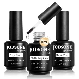 imageJODSONE 15ML Nail Primer Base Coat Top Coat Glossy Quick Drying Durable DIY Nail Art Design Long Lasting Gift15MLBTM