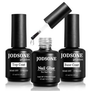 imageJODSONE 15ML Nail Primer Base Coat Top Coat Glossy Quick Drying Durable DIY Nail Art Design Long Lasting Gift15MLBTNG