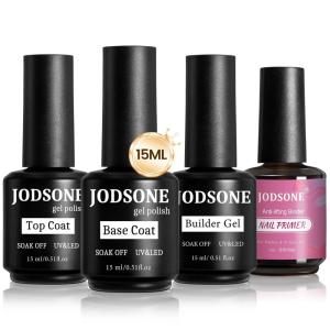 imageJODSONE 15ML Nail Primer Base Coat Top Coat Glossy Quick Drying Durable DIY Nail Art Design Long Lasting Gift15MLPBTBG