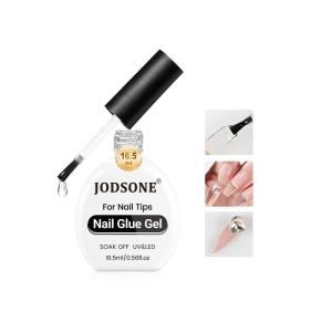 imageJODSONE 15ml Nail Glue Gel 5 in 1 for Nail Tips Long Lasting Extension Glue for Clear Nail Tips and Clear Press on Nails Nail Repair Treatment Salon Art DIY at Home Need U V Light Cured165ml nail glue