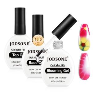 imageJODSONE 165ml Clear Blooming Gel Nail Polish for Spreading Effect Marble Natural Stone Watercolor Floral Print Nail Painting and Can Be Easily Used Suitable for DIY Nail ArtBlooming Gel Top Coat  Base Coat Set
