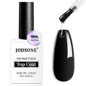 imageJODSONE 2 Bottles 18ml Top Coat Base Coat Gel Polish Set Compatible for Nail Salon Bright Surface Girl Gift and At Home DIY Need U V Lamp CuringTop coat