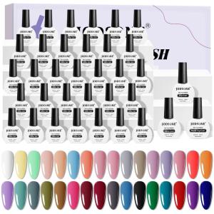 imageJODSONE 23PCS Gel Nail Polish Set 20 translucent Jelly Color Natural and Elegant Long Lasting Suitable for Home and Salon32 Color 10ml1
