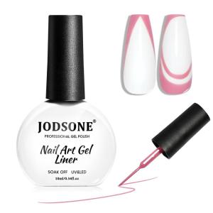 imageJODSONE 2pcs Metallic Nail Art Gel Liner Gold Mirror Chrome and Silvery 3D Effect Gel Nail Polish Thin Brush Metal Painted DIY at Home Salon Quality Gift for WomenLB24Dark Pink