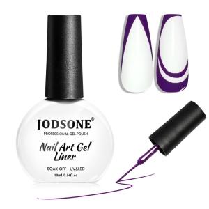 imageJODSONE 2pcs Metallic Nail Art Gel Liner Gold Mirror Chrome and Silvery 3D Effect Gel Nail Polish Thin Brush Metal Painted DIY at Home Salon Quality Gift for WomenLB17Dark Purple