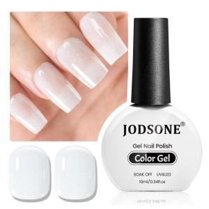 imageJODSONE Gel Nail Polish Pure White Glitter Pure White Gel Polish 10ml Nail Art Design Manicure Salon DIY Home All Seasons Neutral Soak Off U V Lamp