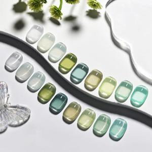 imageJODSONE Gel Nail Set 203 Colors High Shine Gorgeous Gel Polish Base Top Matte Coat Nice Gifts Show Charm10SETJellyCyan