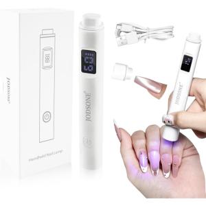 imageJODSONE Handheld U V Light for Gel Nails Portable Mini Nail Dryer Cordless Rechargeable USB Nail Dryer for Fast Curing for Home DIY Manicure Nail Art WhiteWhite