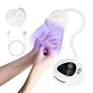 imageJODSONE Mini Cordless U V LED Nail Lamp Portable Rechargeable for Gel Nails Auto Sensor LED Nail Lamp White