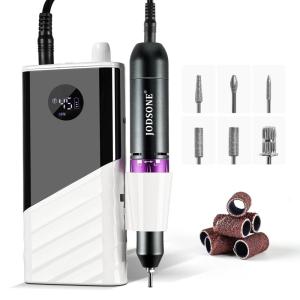 imageJODSONE Professional Nail Drill 45000 RPM Rechargeable Nail File for Nail Gel Removal Low Noise Portable for Home and Salon