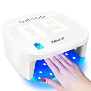 imageJODSONE Professional U V Nail Lamp with 4 Timed Digital Reversible Display Nail Lamp Large LCD Display Rechargeable for Salon or Home Use