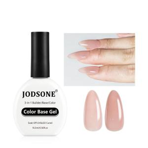 imageJODSONE Rubber Base Builder Gel for Nails165ML 3in1 Nude Pink Rubber Base Gel PolishBase Color ampamp Builder Gel for Nails in Onefor Nail Thickening Solution StrengthenApex BuildingEnhance