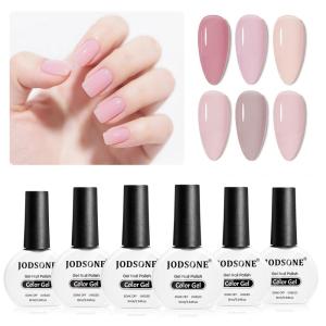 imageJODSONE Rubber Base Builder Gel for Nails6 Colors 10ml Rubber Base Gel SetBase Color ampamp Builder in Onefor Nail ThickeningStrengthenNude Purple Pink BrownBG07BG12