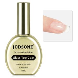 imageJODSONE Top Coat ampamp Base Coat Gel Polish2Pcs 165ml No Wipe Base Coat and Top Coat Set for Long Lasting Need U V Lamp Cured at Home DIY Nail Salon Girl GiftClear Glass Gel Top Coat