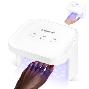 imageJODSONE U V LED Nail Lamp with 30 Light Beads Nail Dryer for Gel Polish Automatic Sensor 3 Timers Led Nail Light for Gel NailsLight White
