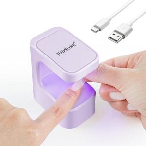imageJODSONE U V Mini Nail Lamp 1500mAh Battery with Timer Cordless Portable LED Light Fast Curing for Gel Polish Purple
