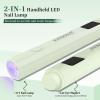 imageJODSONE Handheld Small U V Nail Lamp with Magnet and LCD Display Rechargeable Portable Mini Nail Lamp for Home DIY Manicure PinkGreen