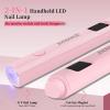 imageJODSONE Handheld Small U V Nail Lamp with Magnet and LCD Display Rechargeable Portable Mini Nail Lamp for Home DIY Manicure PinkPink