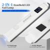 imageJODSONE Handheld Small U V Nail Lamp with Magnet and LCD Display Rechargeable Portable Mini Nail Lamp for Home DIY Manicure PinkWhite