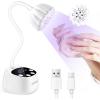 imageJODSONE Fast Curing U V Nail Lamp  Portable and Flexible Gooseneck Lamp with 360 Adjustable Design Rechargeable LED Dryer for Gel Polish Auto Sensor ampamp 4 Timers Home DIY Manicure Light Rose PinkWhite