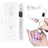 imageJODSONE Handheld Small U V Nail Lamp with Magnet and LCD Display Rechargeable Portable Mini Nail Lamp for Home DIY Manicure PinkWhite