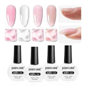 imageJODSONE Builder Gel for Nails10ml 4Pcs Builder Gel Set Jelly Pink Nude Whitefor Nail Extension Strengthening amp Thickening SolutionLong Lasting U V Light CureGJ01GJ04