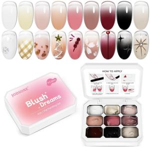 imageJODSONE Sponge Pat Paint Nail Gel 9 Colors French Gradient Gel Nail Blush Blooming At Home DIY Nail Art Designs9ColorPPG2