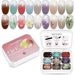 imageJODSONE Sponge Pat Paint Nail Gel 9 Colors French Gradient Gel Nail Blush Blooming At Home DIY Nail Art Designs9ColorPPG3