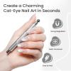 imageJODSONE 3in1 Cat Eye Magnet Nail Art ToolBlack Cylindrical amp Round Ball Nail Magnet Pens MultiEffect Magnets for Cat Eye Gel Polish DIY at Home SalonSilver