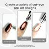 imageJODSONE 3in1 Cat Eye Magnet Nail Art ToolBlack Cylindrical amp Round Ball Nail Magnet Pens MultiEffect Magnets for Cat Eye Gel Polish DIY at Home SalonBlack