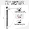 imageJODSONE 3in1 Cat Eye Magnet Nail Art ToolBlack Cylindrical amp Round Ball Nail Magnet Pens MultiEffect Magnets for Cat Eye Gel Polish DIY at Home SalonBlack