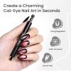 imageJODSONE 3in1 Cat Eye Magnet Nail Art ToolBlack Cylindrical amp Round Ball Nail Magnet Pens MultiEffect Magnets for Cat Eye Gel Polish DIY at Home SalonBlack
