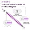 imageJODSONE 3in1 Cat Eye Magnet Nail Art ToolBlack Cylindrical amp Round Ball Nail Magnet Pens MultiEffect Magnets for Cat Eye Gel Polish DIY at Home SalonPurple